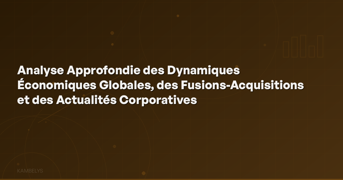In-depth Analysis of Global Economic Dynamics, Mergers & Acquisitions, and Corporate News