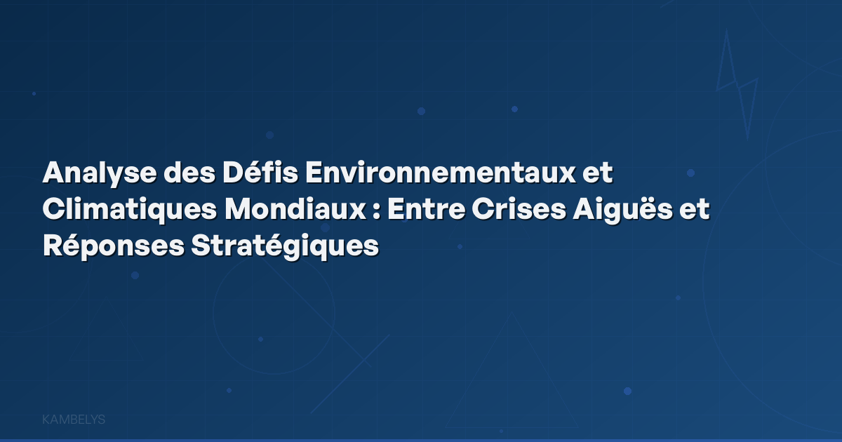 Analysis of Global Environmental and Climate Challenges: Between Acute Crises and Strategic Responses