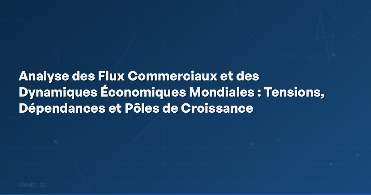 Analysis of Trade Flows and Global Economic Dynamics: Tensions, Dependencies, and Growth Poles
