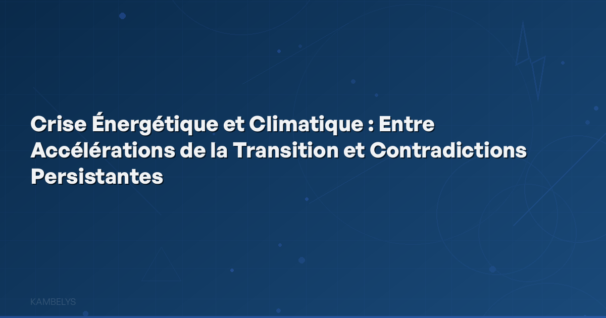 Energy and Climate Crisis: Between Accelerations of Transition and Persistent Contradictions