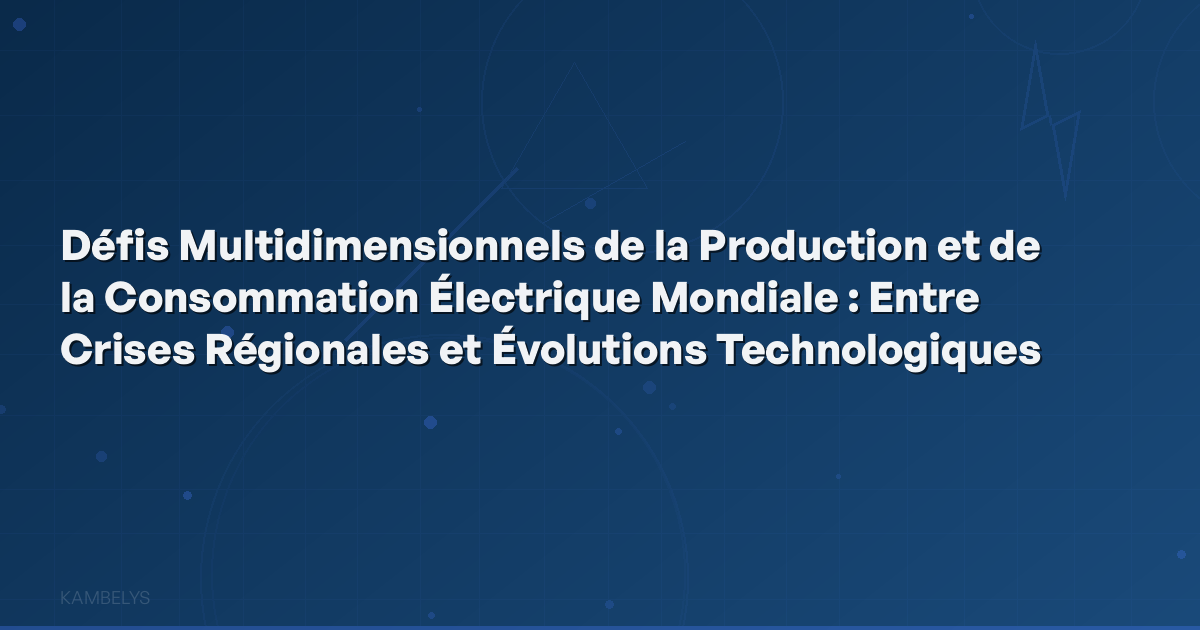 Multidimensional Challenges of Global Electricity Production and Consumption: Between Regional Crises and Technological Evolutions