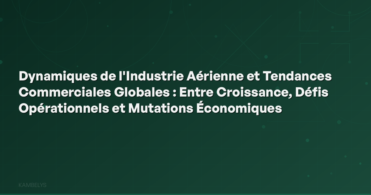**Dynamics of the Airline Industry and Global Commercial Trends: Between Growth, Operational Challenges, and Economic Transformations**