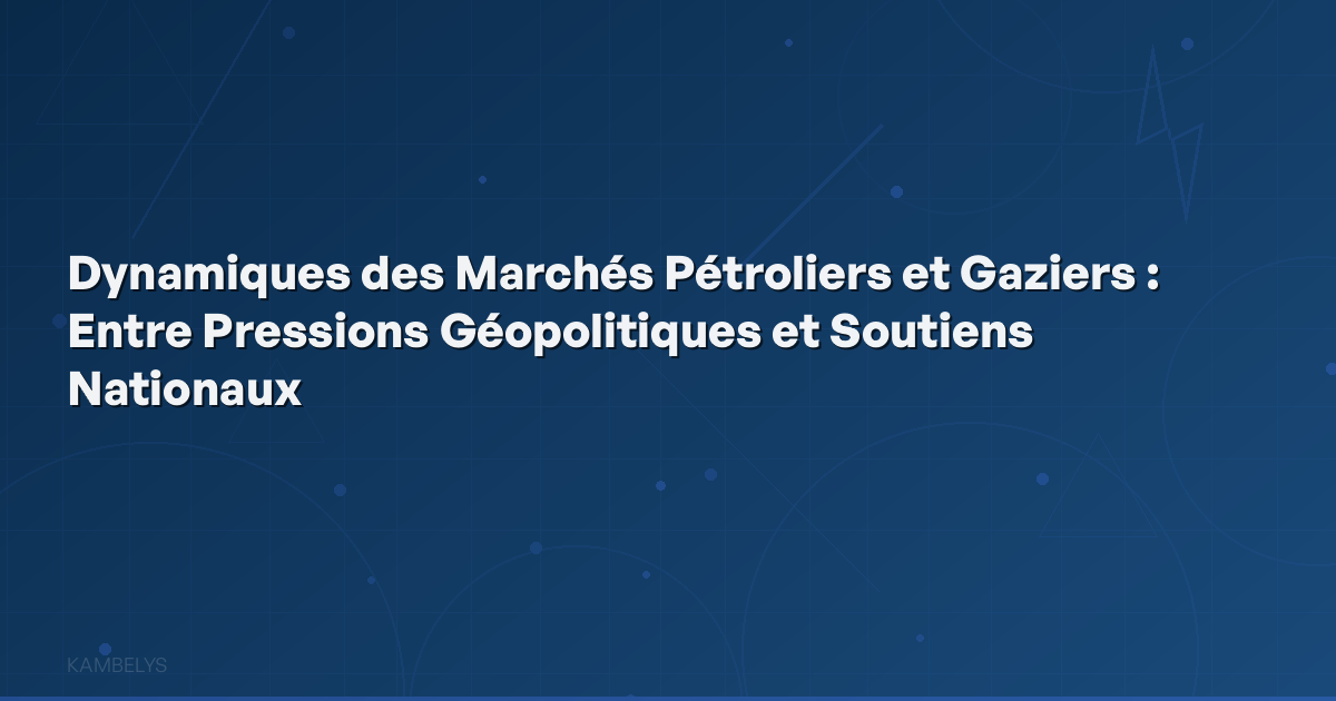 Dynamics of Oil and Gas Markets: Between Geopolitical Pressures and National Support