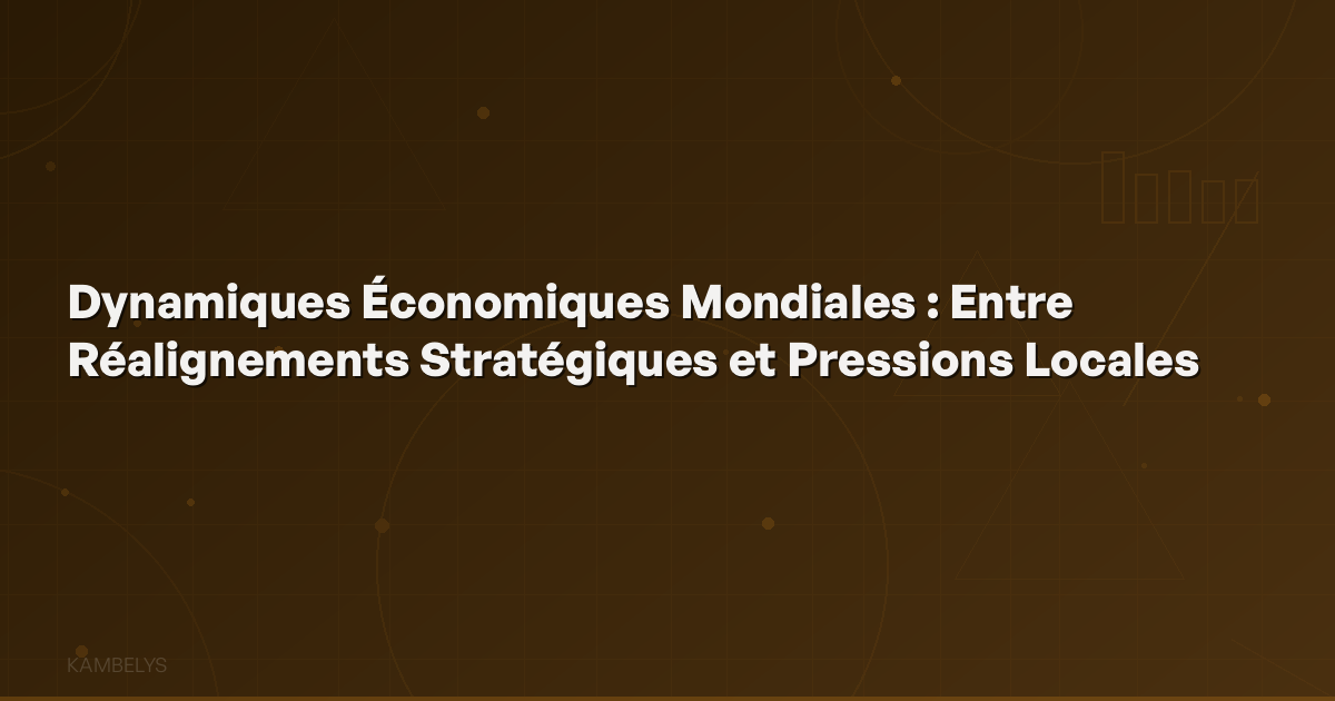 Global Economic Dynamics: Between Strategic Realignments and Local Pressures