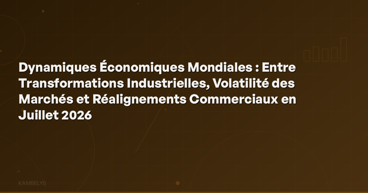 Global Economic Dynamics: Between Industrial Transformations, Market Volatility and Commercial Realignments in July 2026