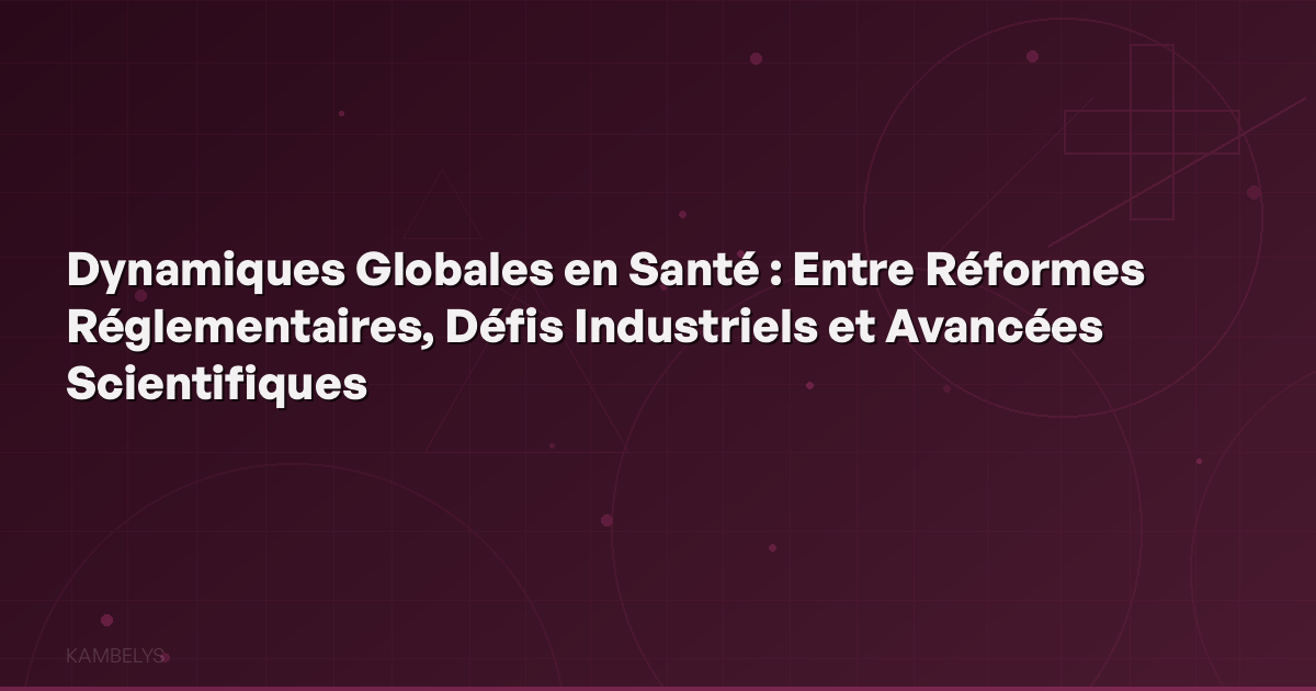 Global Health Dynamics: Between Regulatory Reforms, Industrial Challenges, and Scientific Advances