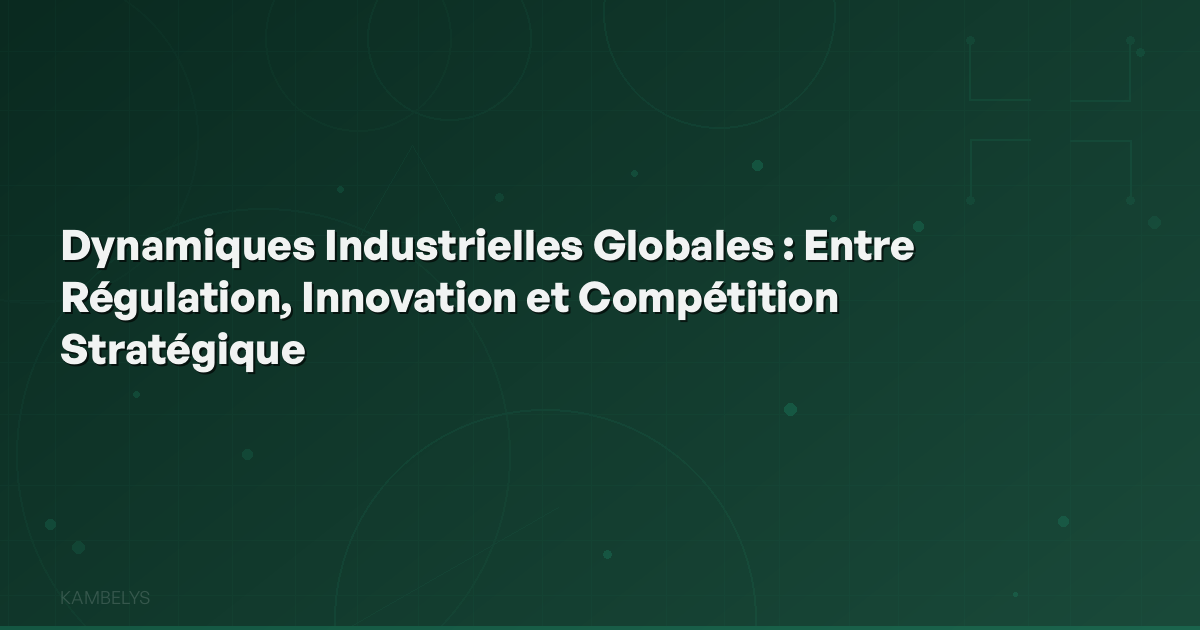 Global Industrial Dynamics: Between Regulation, Innovation and Strategic Competition