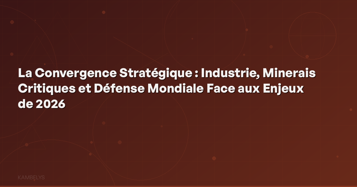 Strategic Convergence: Industry, Critical Minerals, and Global Defense Facing the Challenges of 2026