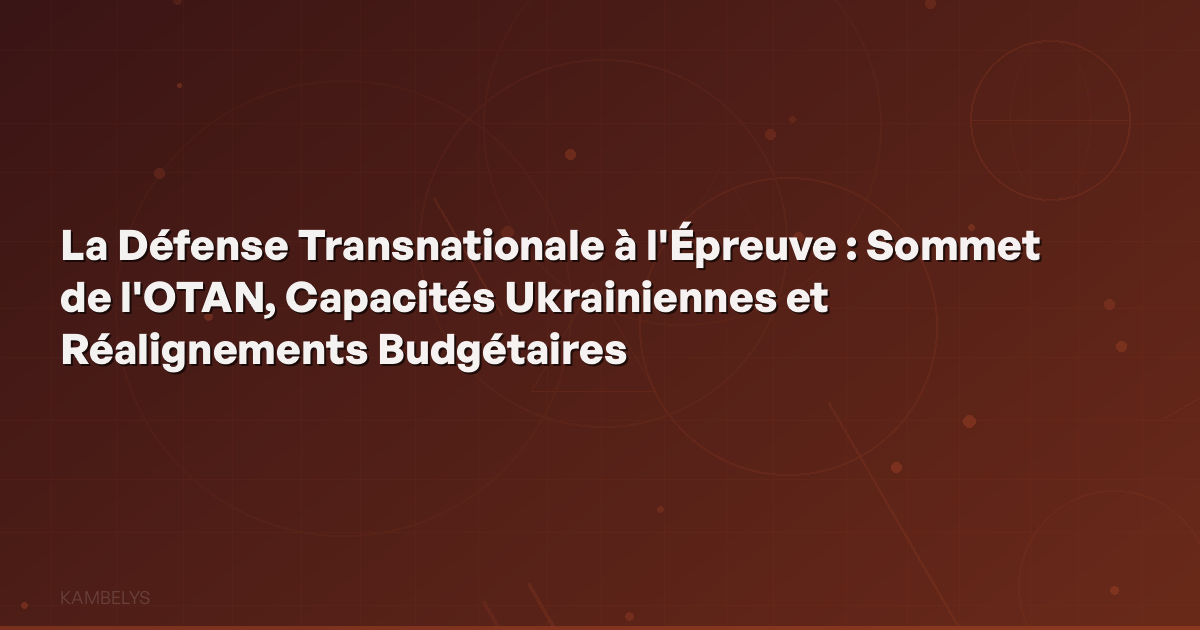 Transnational Defense Put to the Test: NATO Summit, Ukrainian Capabilities, and Budgetary Realignments