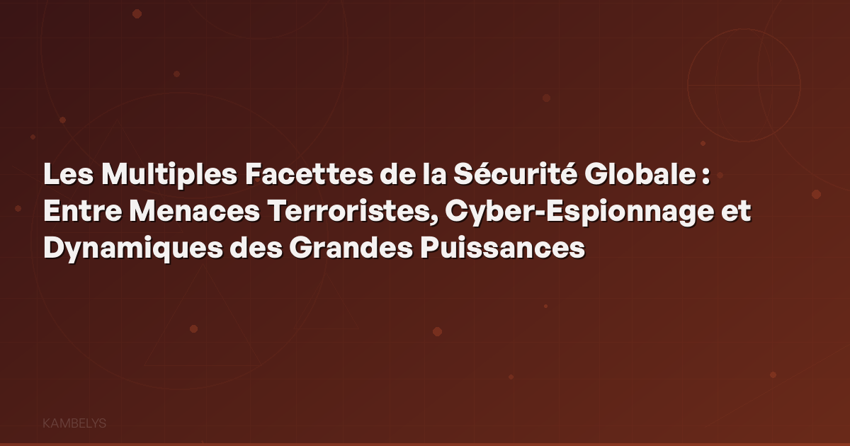 The Multiple Facets of Global Security: Between Terrorist Threats, Cyber-Espionage, and Great Power Dynamics