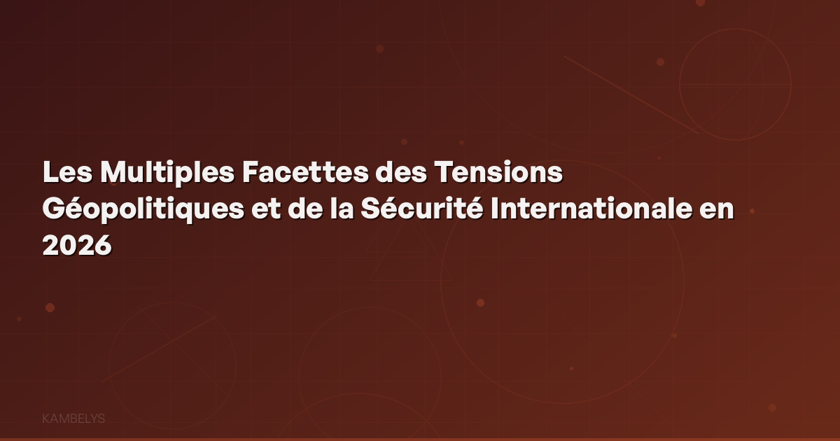 The Multiple Facets of Geopolitical Tensions and International Security in 2026