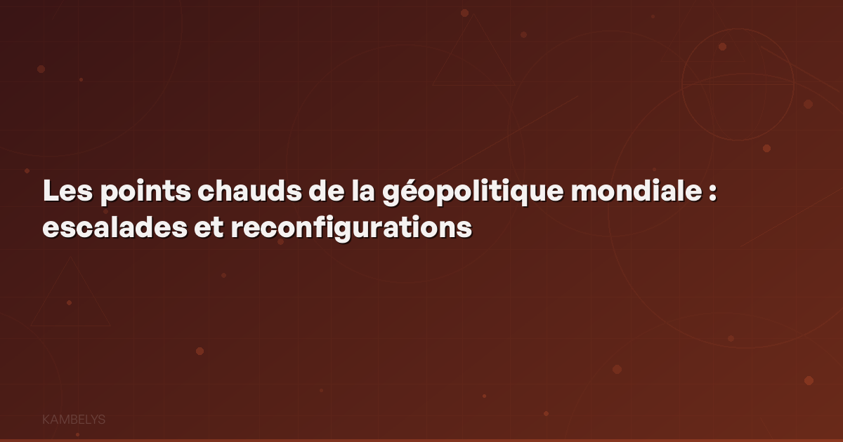 Global Geopolitical Hotspots: Escalations and Reconfigurations