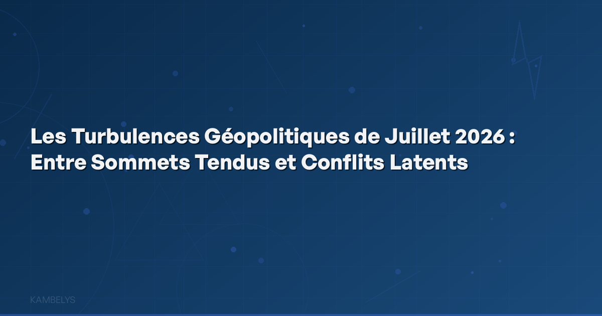 Geopolitical Turbulences of July 2026: Between Tense Summits and Latent Conflicts