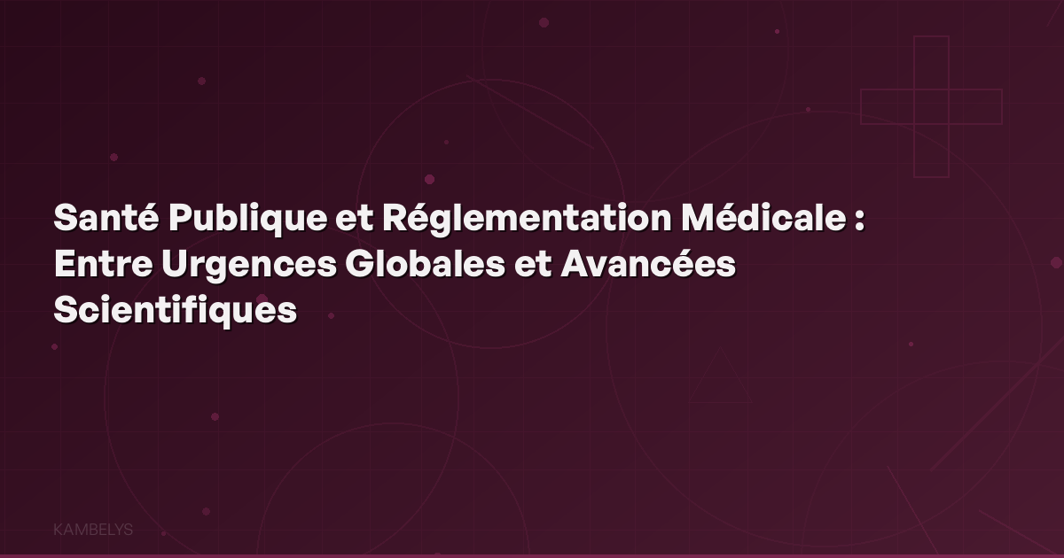 Public Health and Medical Regulation: Between Global Emergencies and Scientific Advances