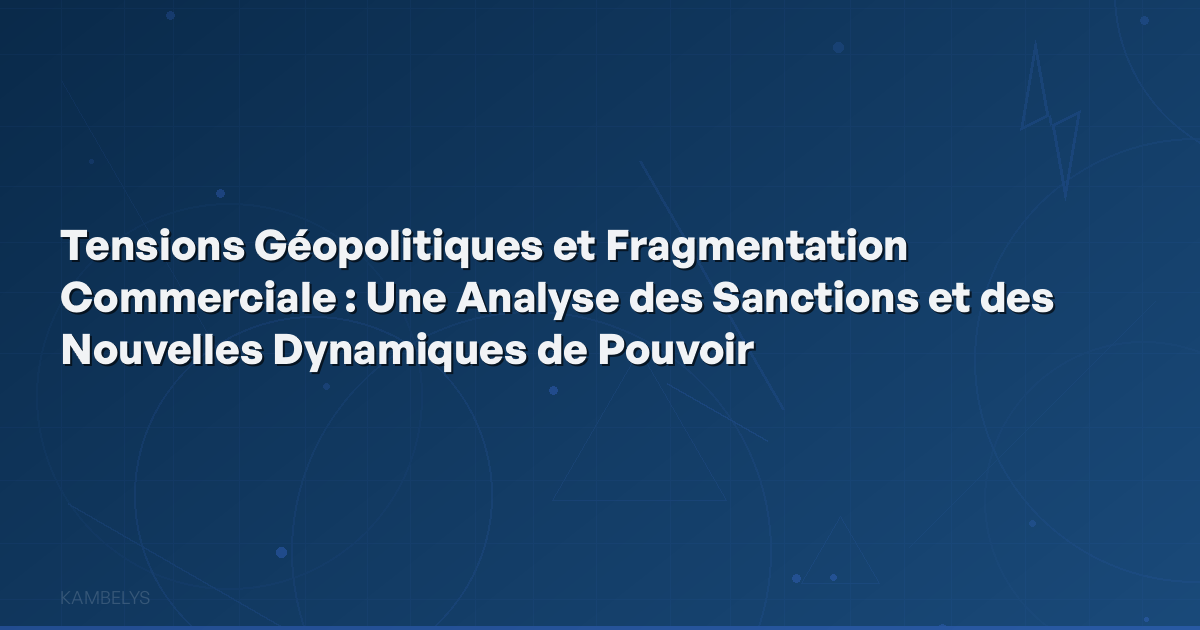 Geopolitical Tensions and Commercial Fragmentation: An Analysis of Sanctions and New Power Dynamics