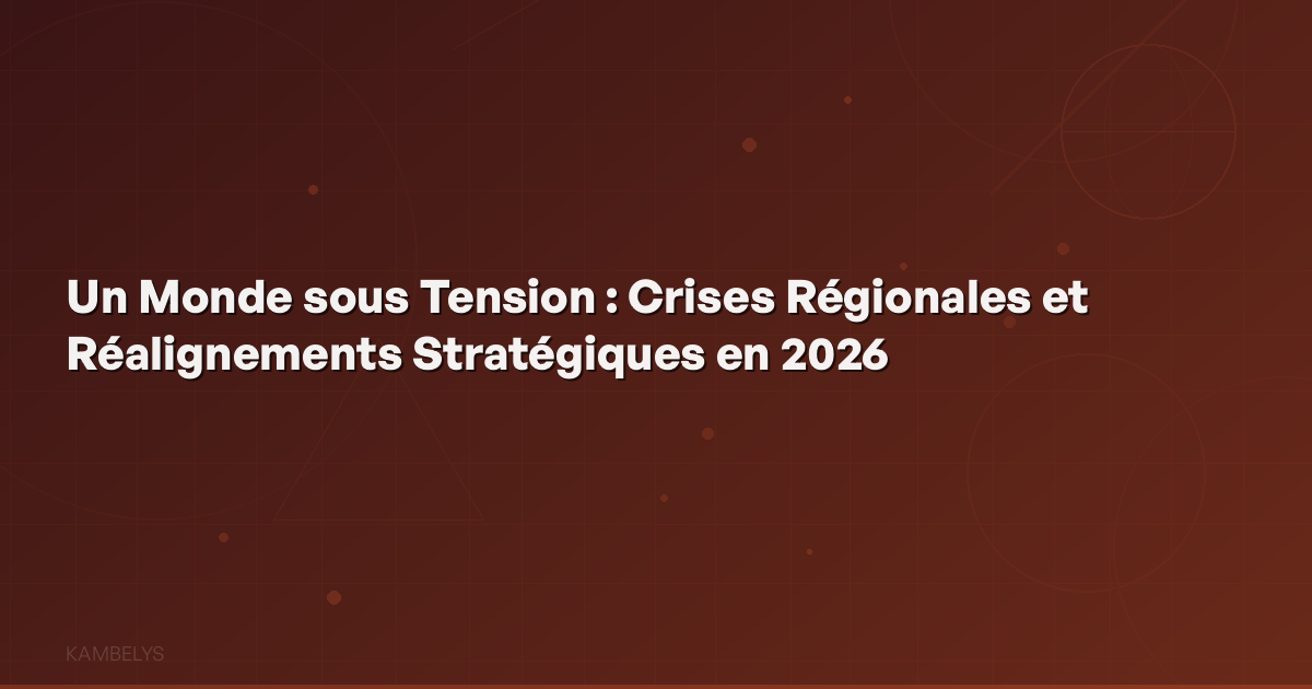 A World Under Tension: Regional Crises and Strategic Realignments in 2026
